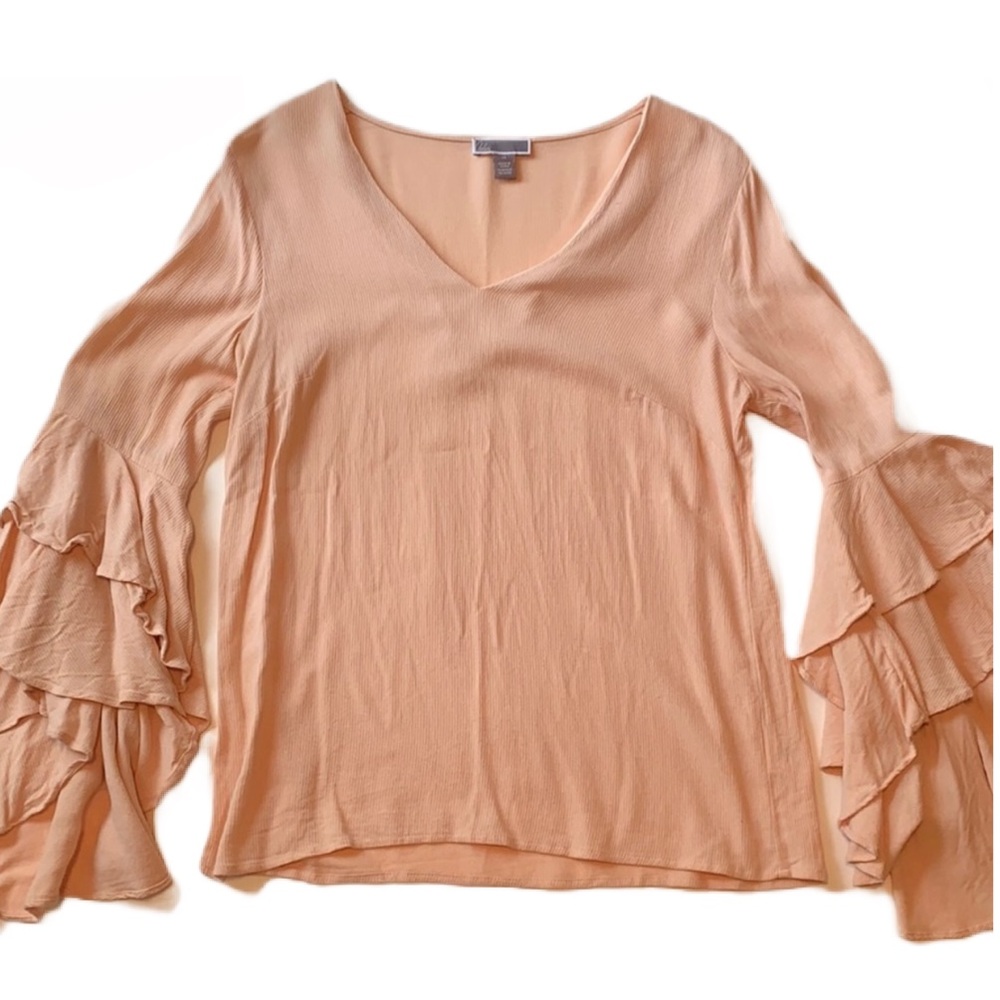 Nordstrom Chelsea28 Bell Sleeve Blouse Size XS in Peach